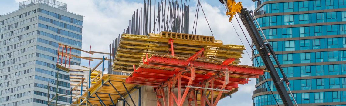 Bridge support under construction