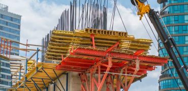 Bridge support under construction